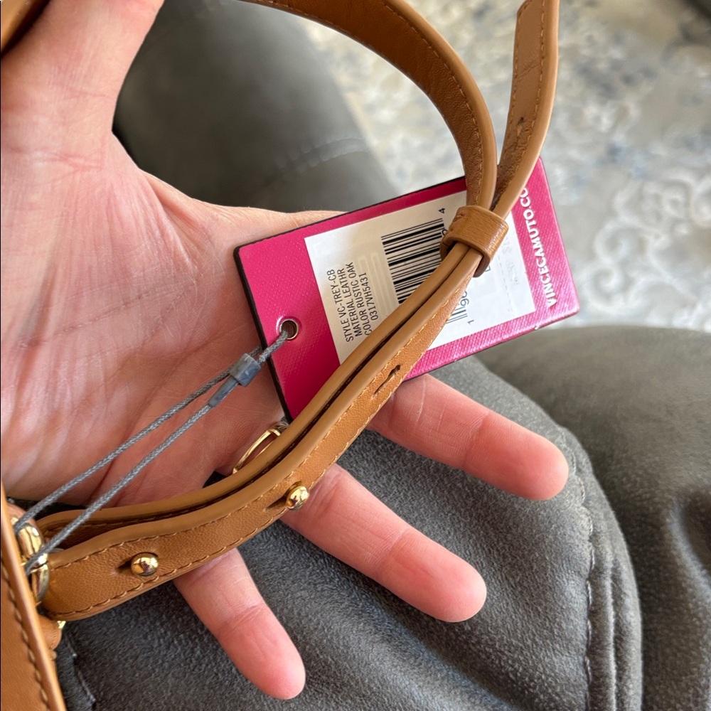 NWT Vince Camuto Genuine Leather Trey Crossbody Rustic Oak Purse $168 - Picture 13 of 13